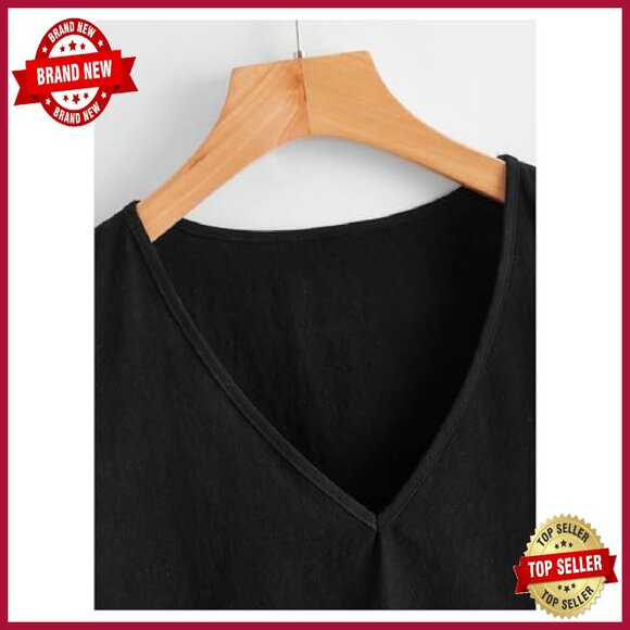 V-Neck Ruffle Cap Sleeve Blouse Flared Hem Peplum Top - Picture 4 of 7